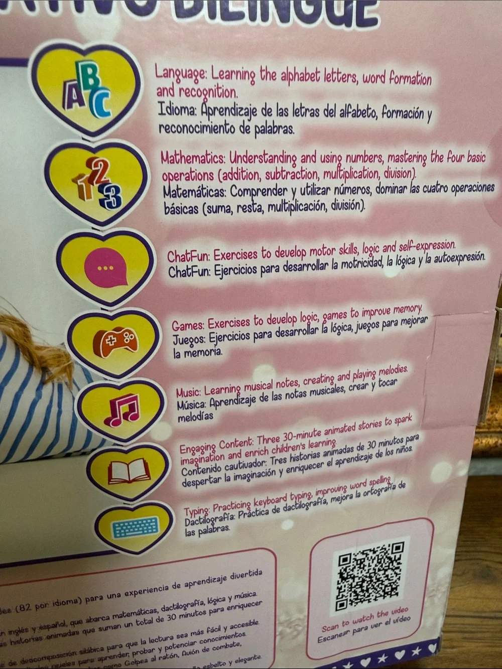 Unicorn Bilingual Educational Laptop Tablet - Pink & Teal. 164 Activities. 4+.